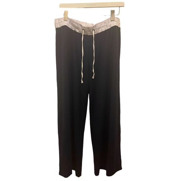 LOFT Pants - LOFT Navy Wide Leg Cropped Knit Pants
